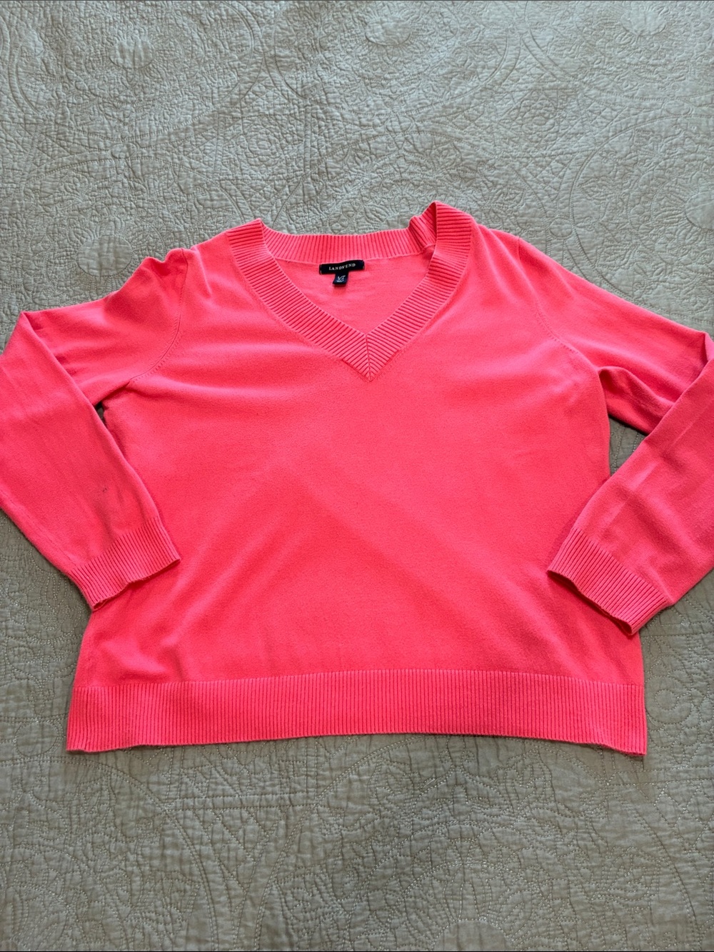 *3 for $10* Lands' End Cotton V-Neck Sweater LP